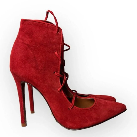 Schutz Red Strappy Heels 7B - Picture 3 of 7